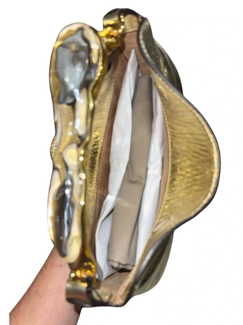 ALEXIS BITTAR  Water Stone Handle Leather Handbag